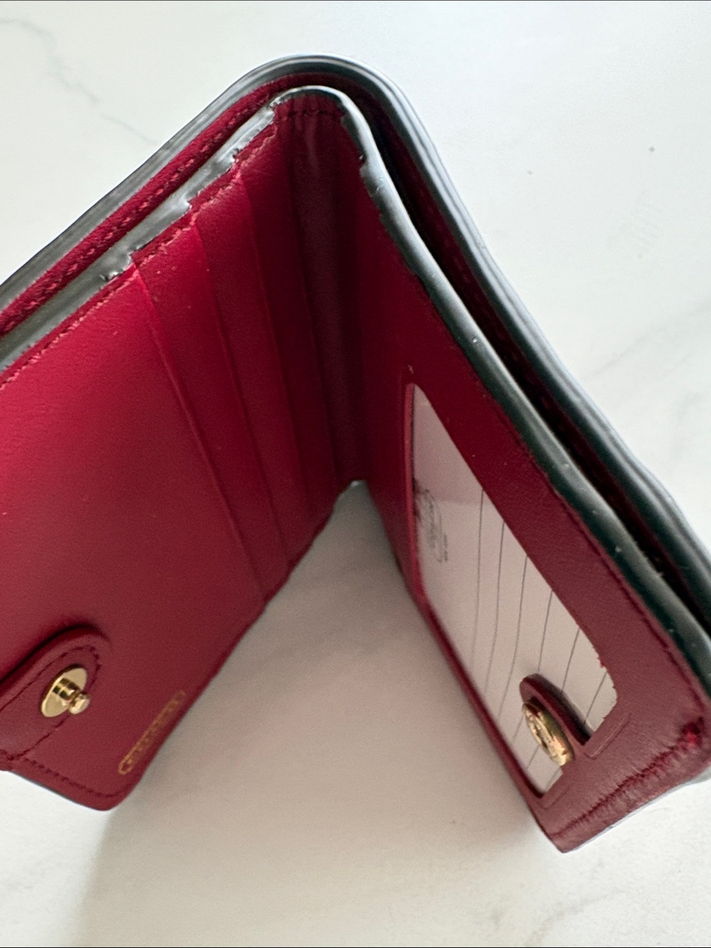 Coach Red Leather small wallet with Gold Hardware - Picture 5 of 5